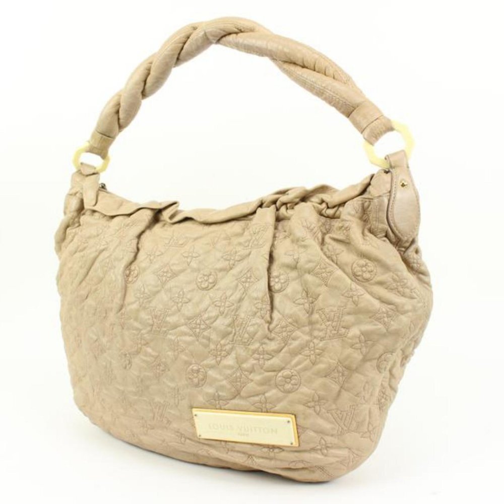 Louis Vuitton Beige Ecru Monogram Leather Olympe Croissant Hobo 28lk324s - Picture 2 of 12